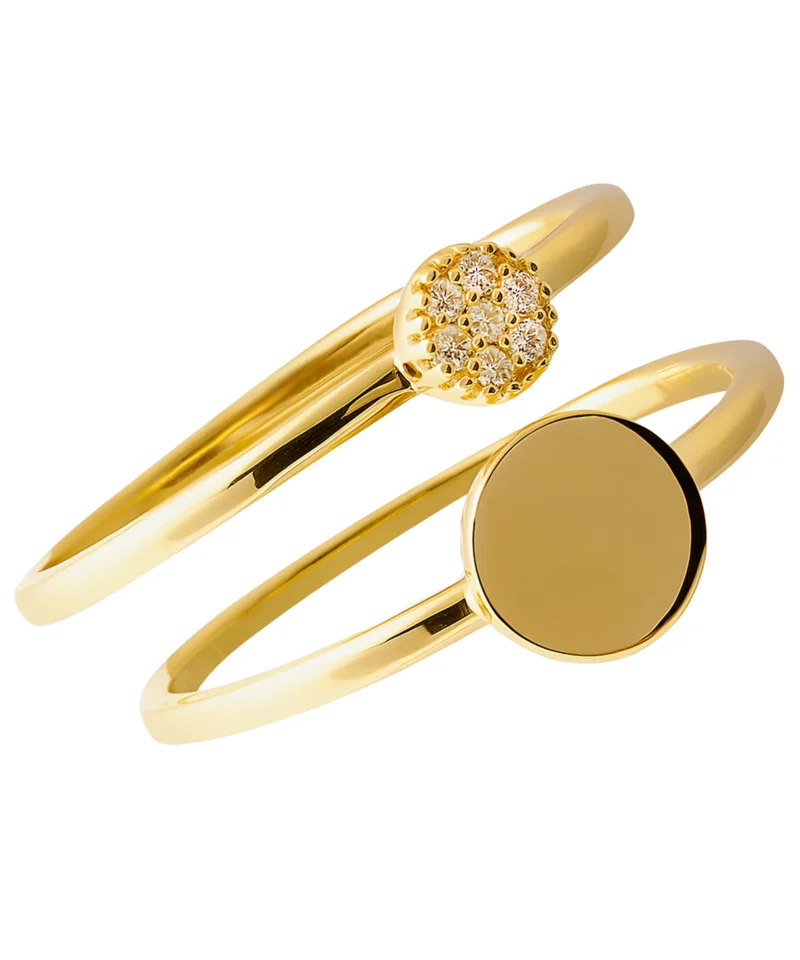 Złoty pierścionek 585 podwójny kaskada