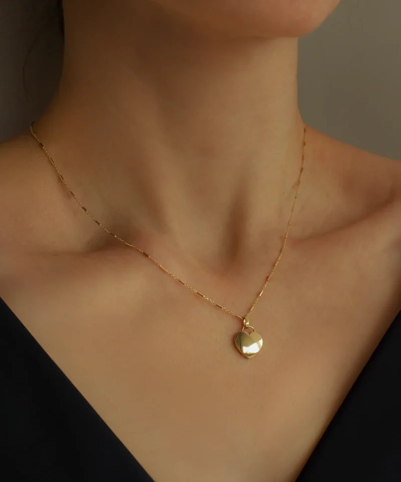 Złoty wisiorek serce duże