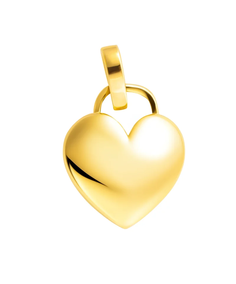 Wisiorek złote serce w kształcie kłódki - złoty wisiorek 585