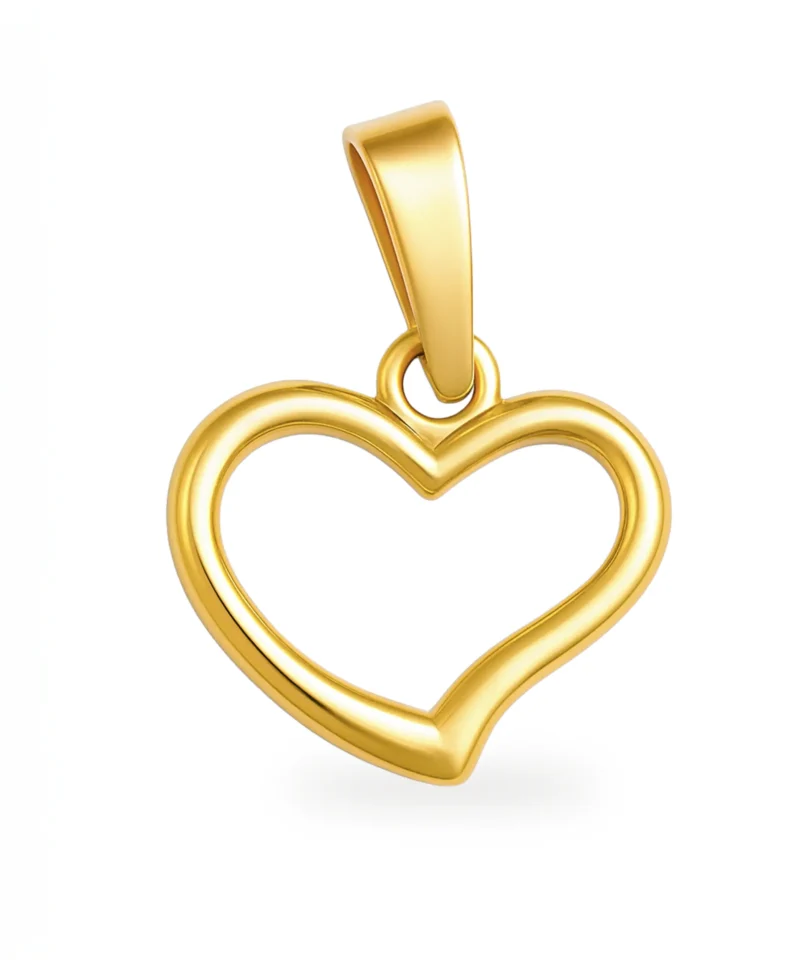 Złota zawieszka próby 585 w kształcie serca, gładka i błyszcząca, uniwersalna biżuteria idealna na prezent dla bliskiej osoby