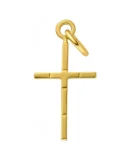 złoty krzyżyk męski i damski, delikatne nacięcia - diamentowany