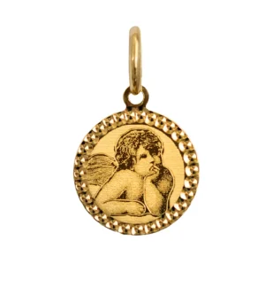 Złoty medalik z aniołkiem