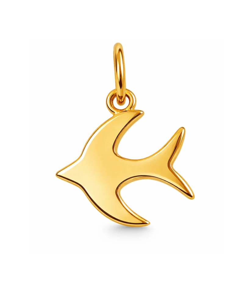 Złota zawieszka jaskółka - ptak