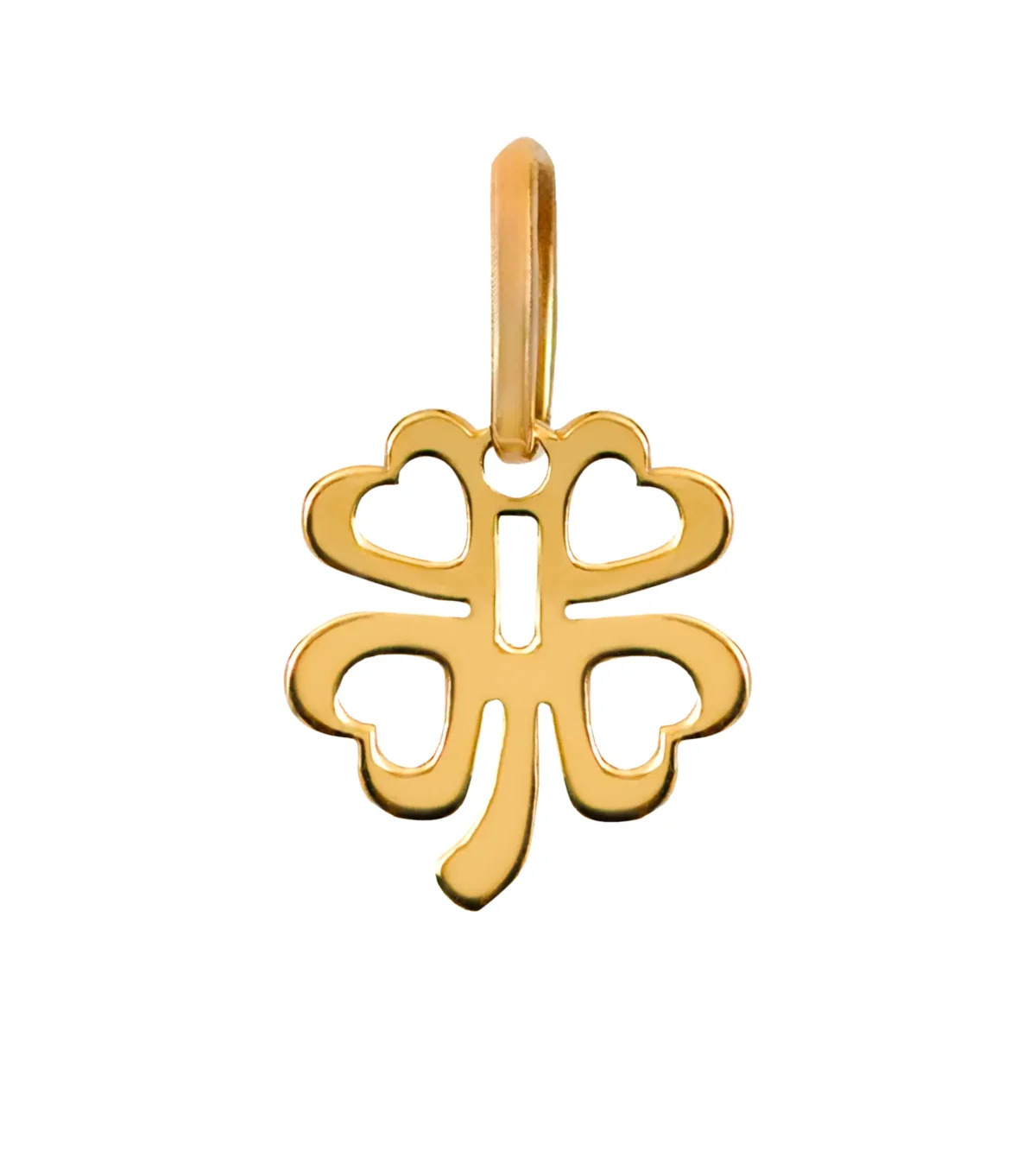 Złota zawieszka koniczynka