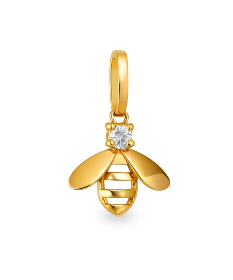 Zawieszka złota pszczoła z cyrkonią