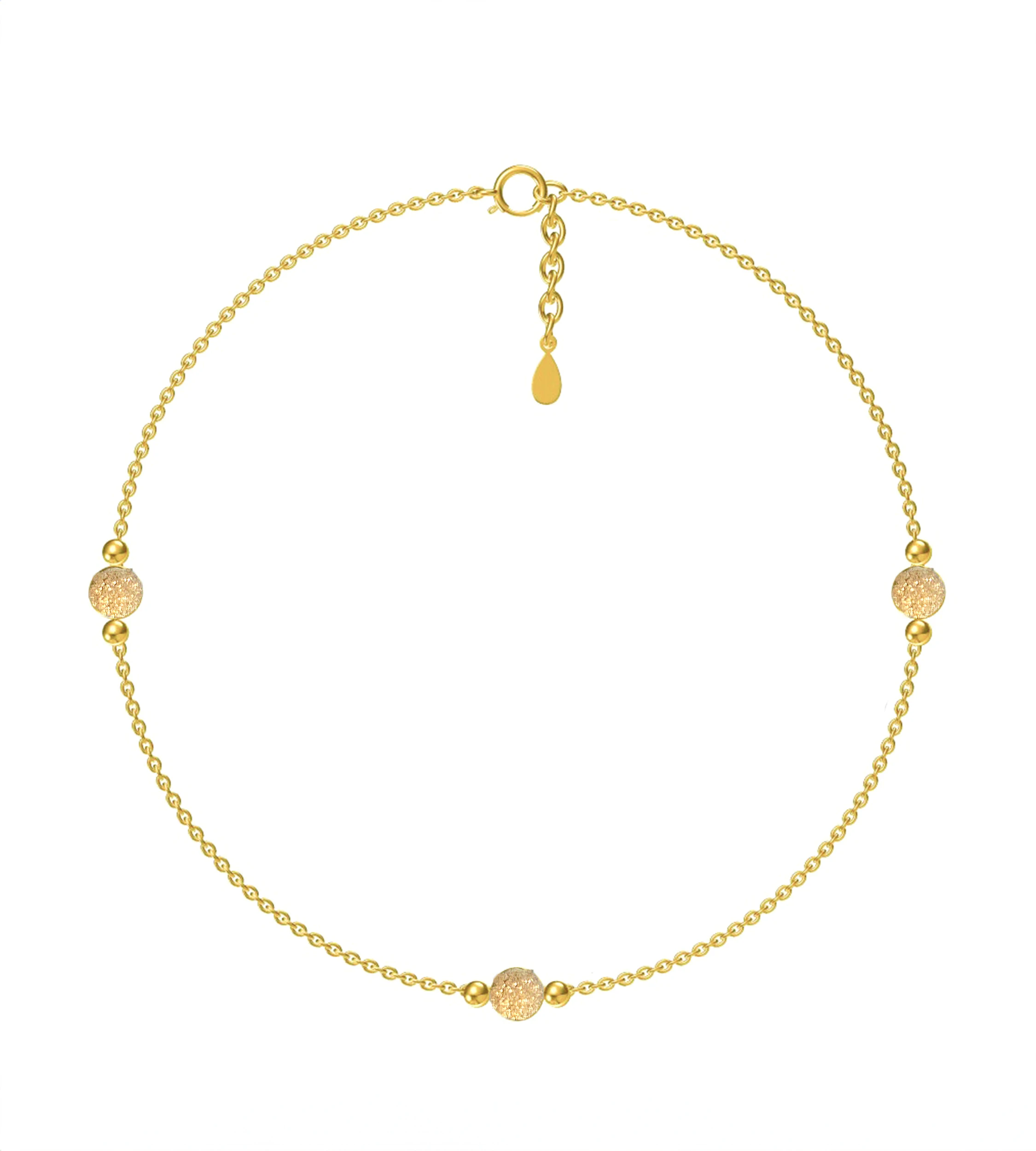 Bransoletka na nogę srebro pozłacane - młotkowana