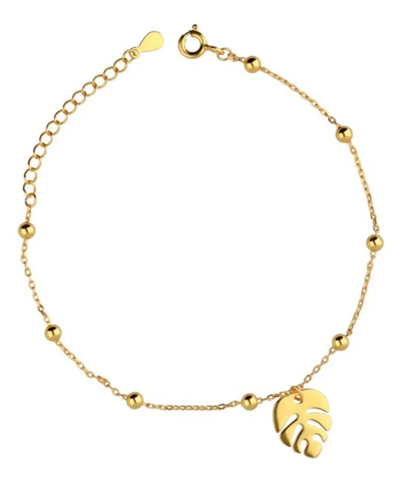 Bransoletka monstera srebrna pozłacana