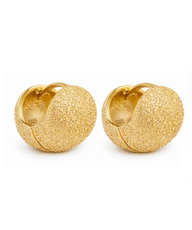 Kolczyki owalne muszle srebro pozłacane