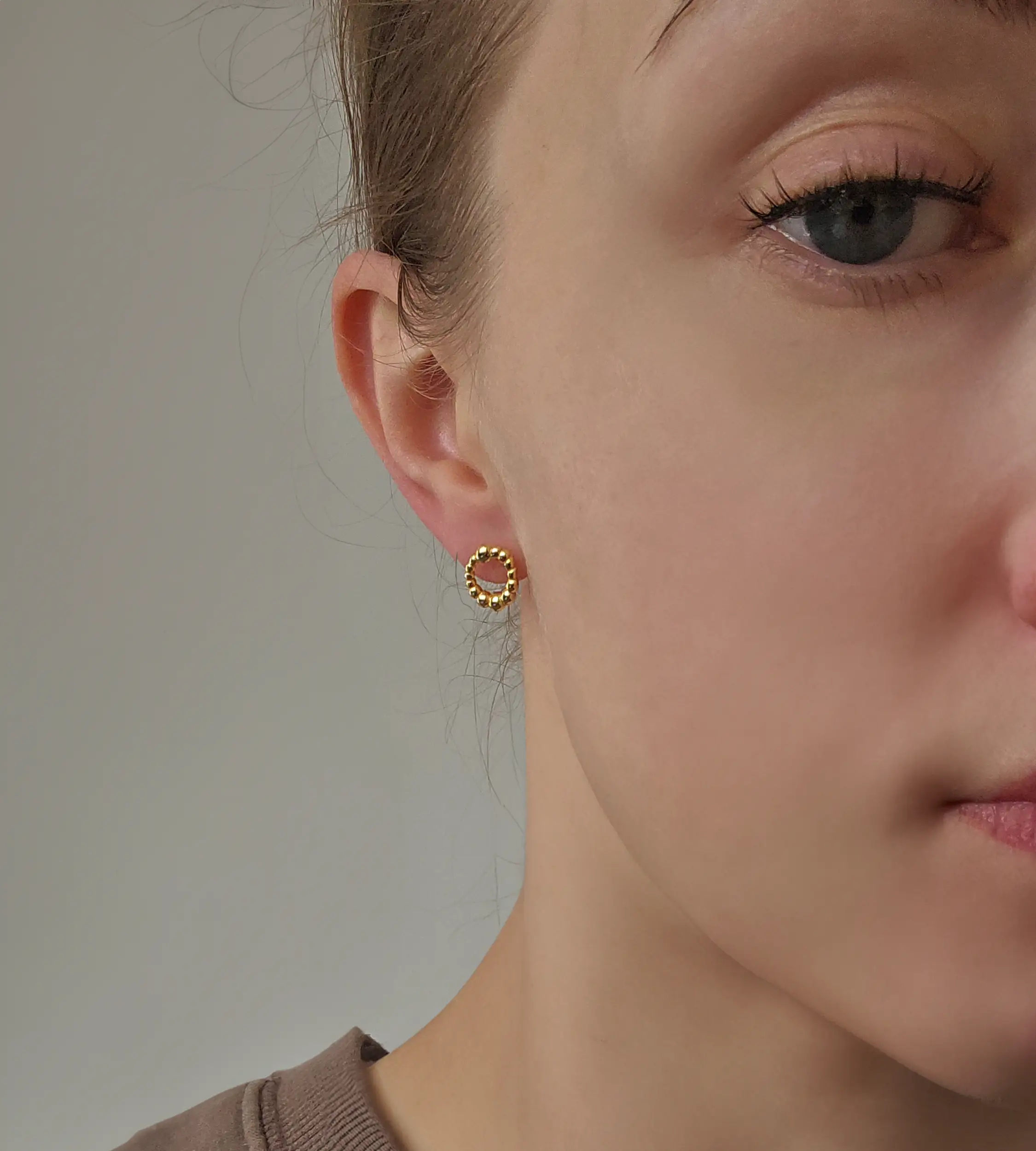 Kolczyki kółeczka srebro pozłacane