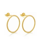 Kolczyki pozłacane koła skręcone