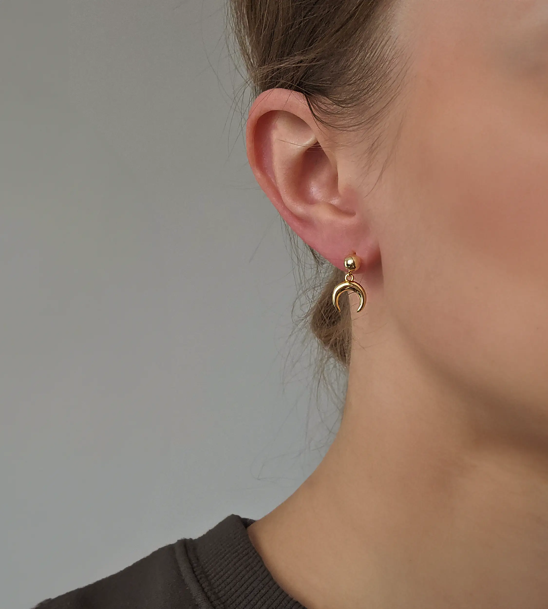 Kolczyki księżyc srebro pozłacane