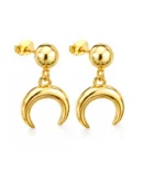 Kolczyki pozłacane księżyce, róg obfitości - na białym tle