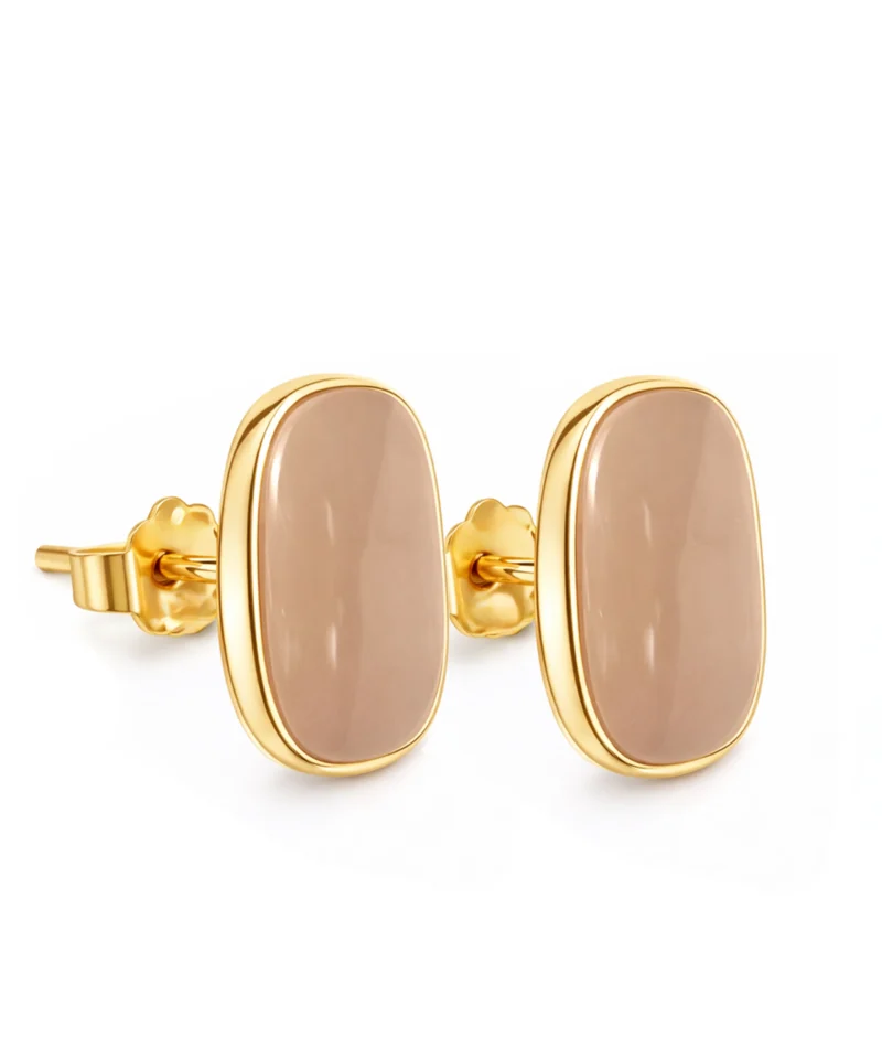 Kolczyki prostokąty srebro pozłacane