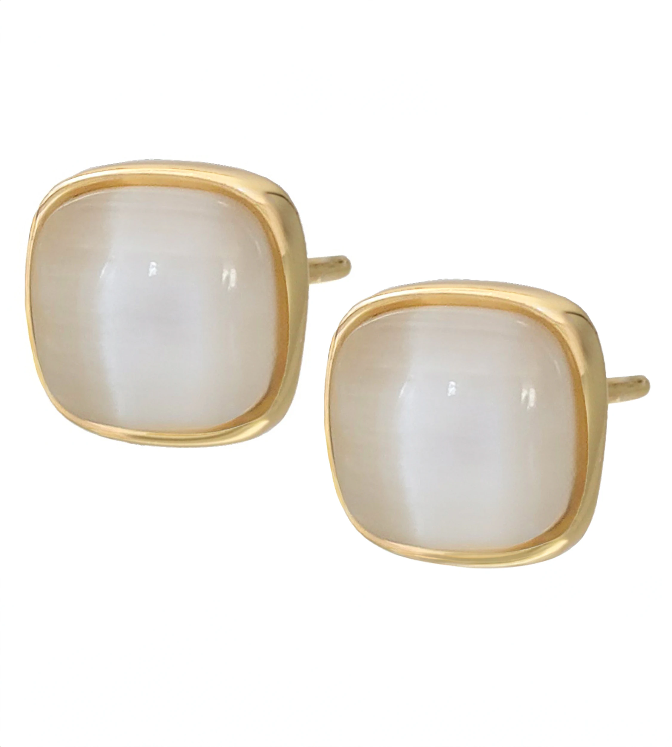 Kolczyki kocie oko - srebro pozłacane