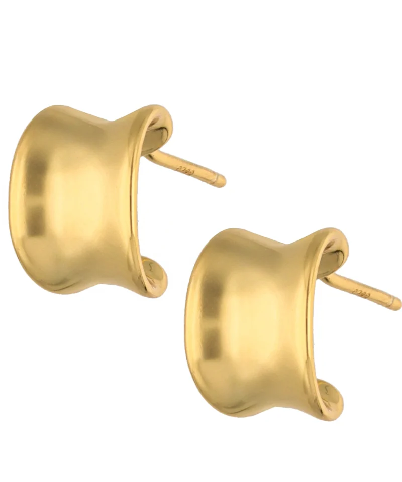 Kolczyki falowane srebro pozłacane