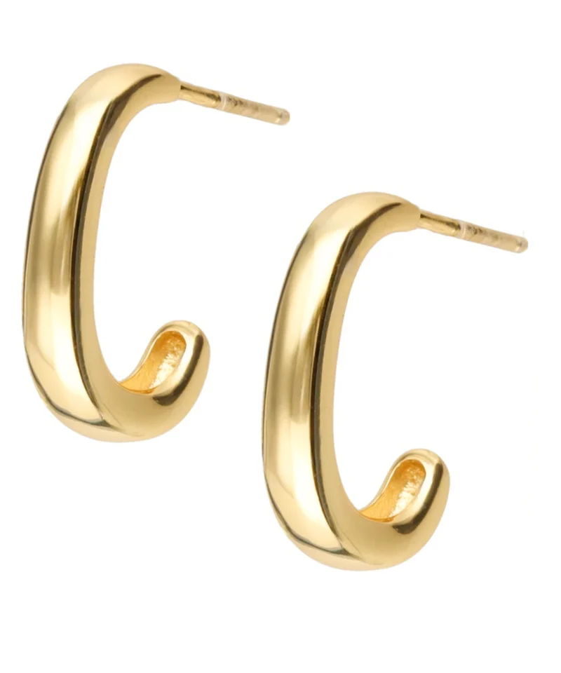 Kolczyki półkola srebrne pozłacane