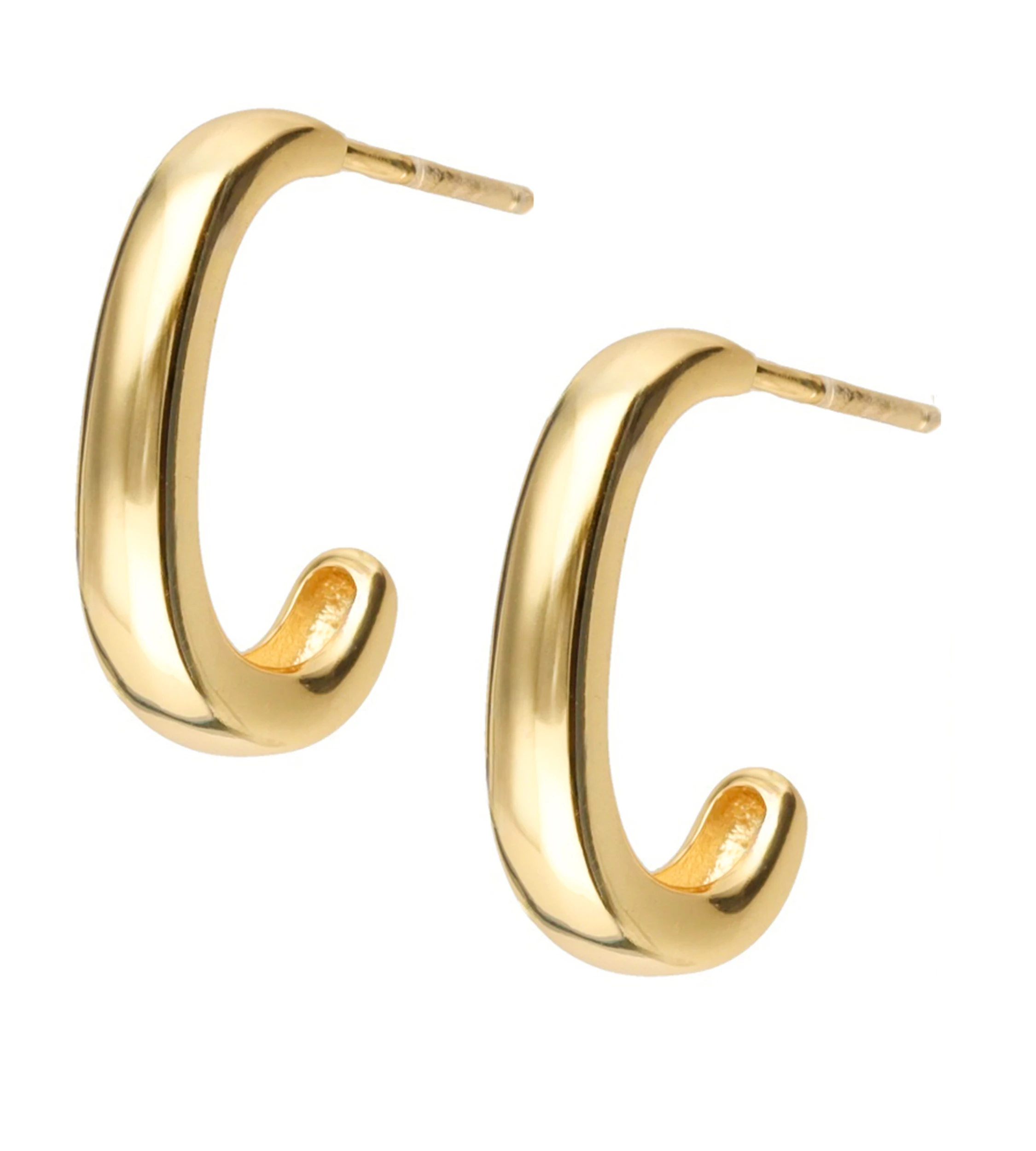 Kolczyki półkola srebrne pozłacane