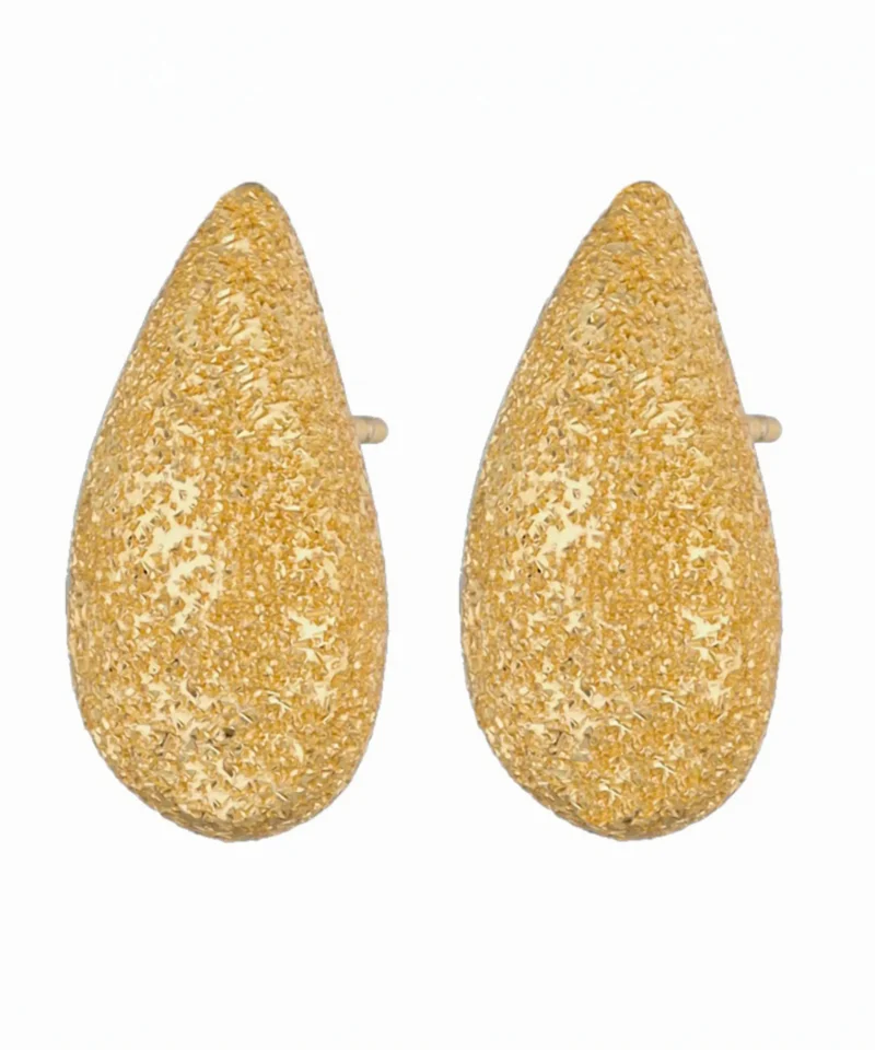 Kolczyki kropla młotkowane srebro pozłacane