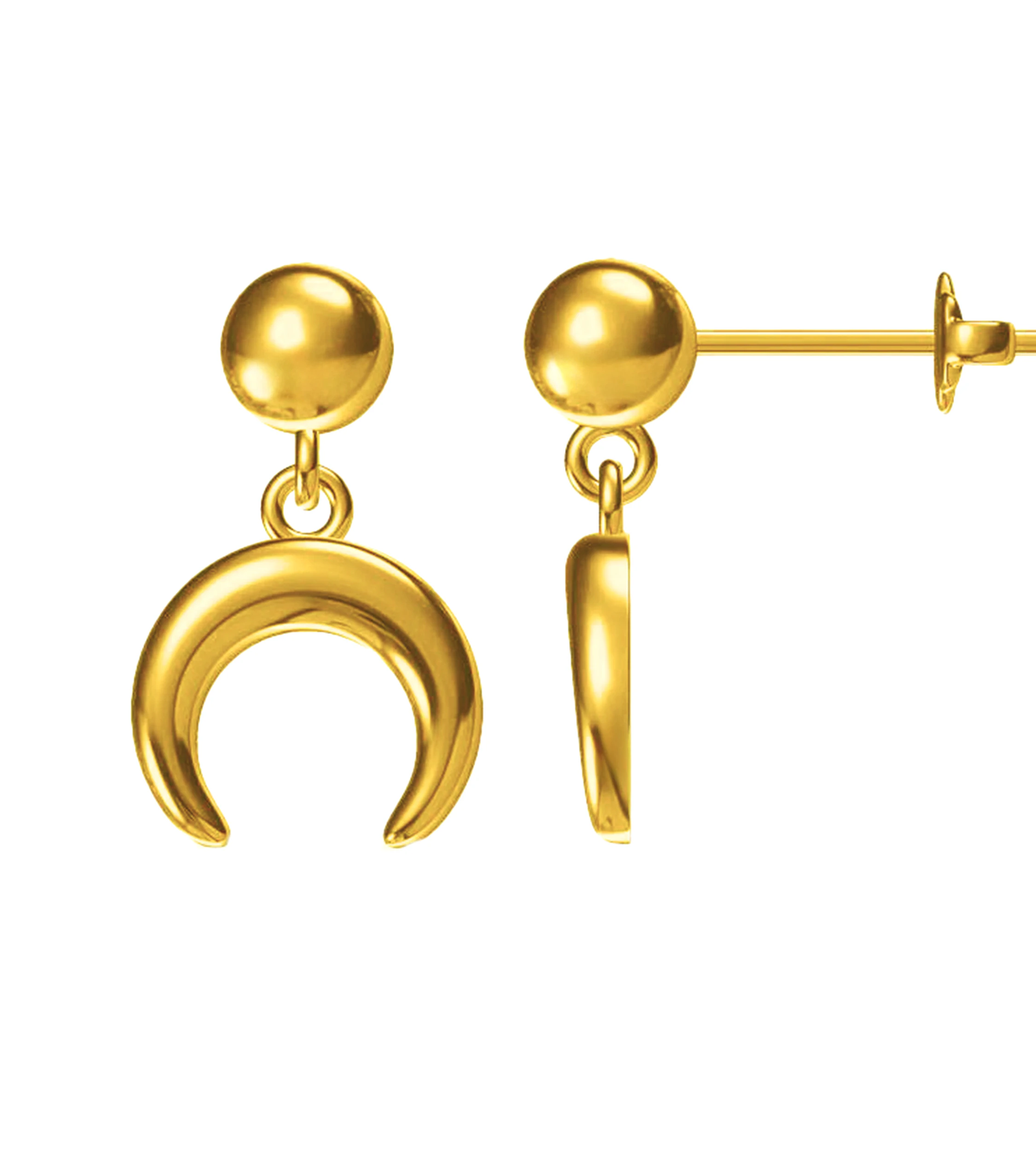 Kolczyki księżyc srebro pozłacane