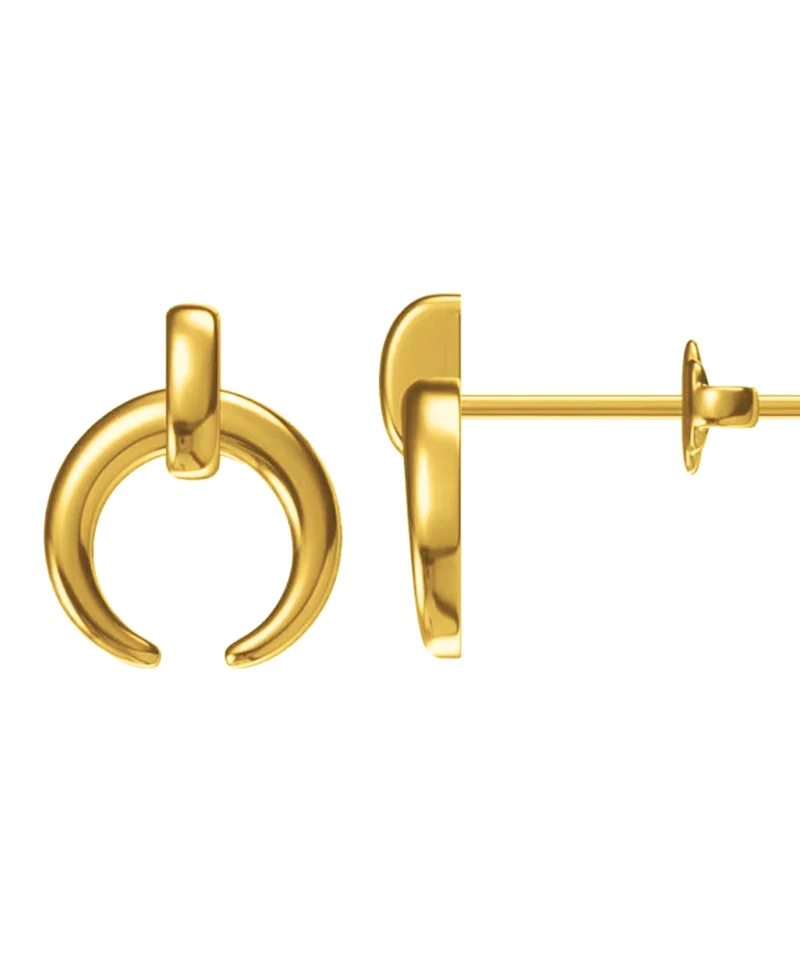 Kolczyki księżyc - srebrne pozłacane