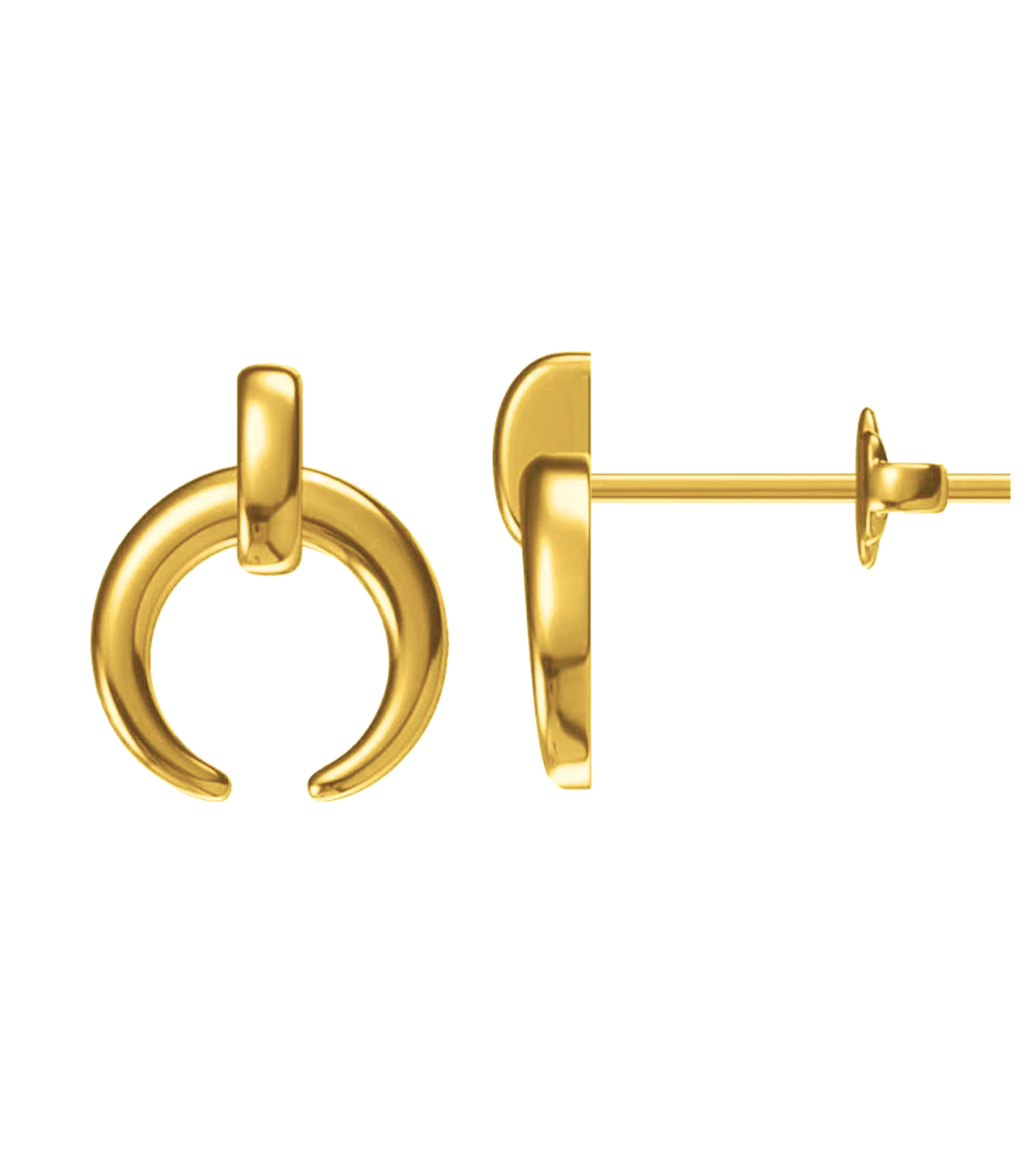 Kolczyki księżyc - srebrne pozłacane