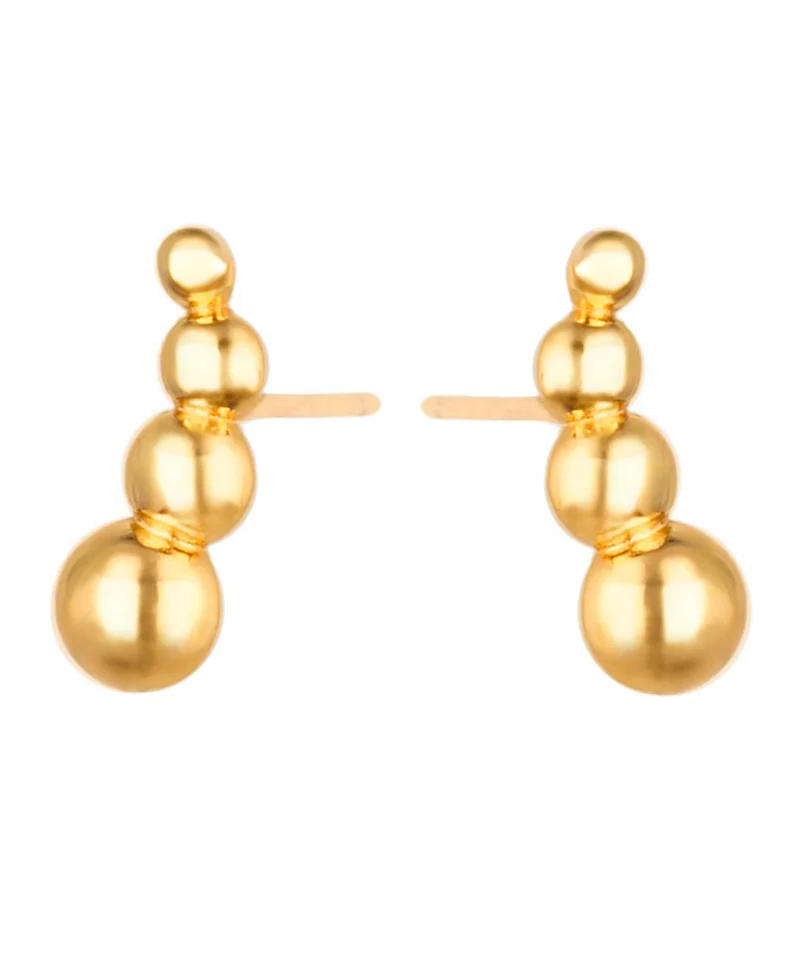 Kolczyki kuleczki srebro pozłacane