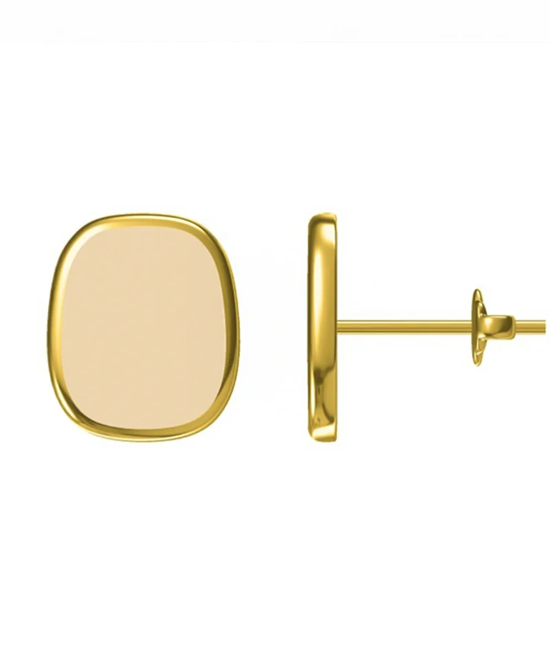 Kolczyki prostokąty srebro pozłacane