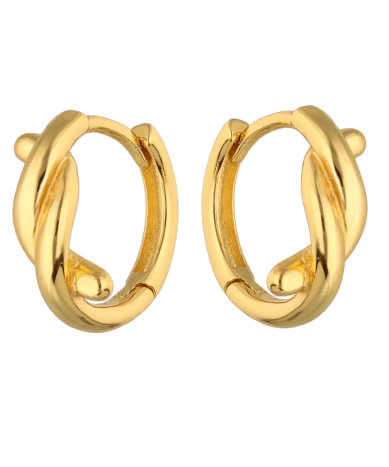 Kolczyki plecione srebro pozłacane