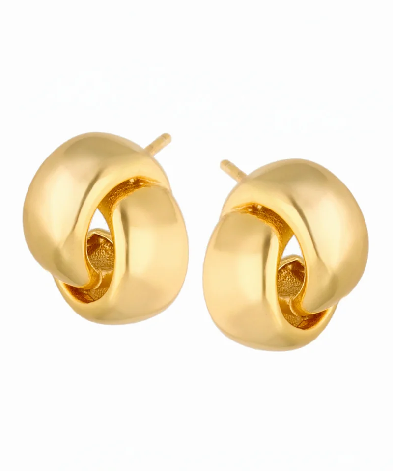 Kolczyki supełki srebro pozłacane