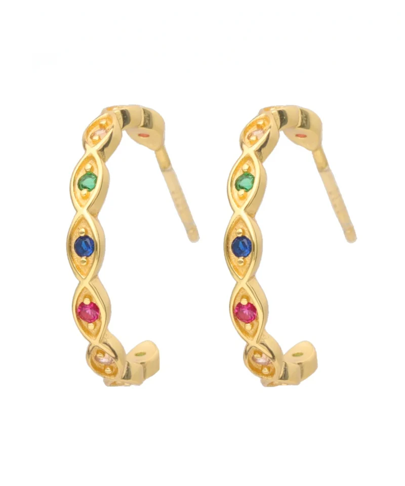 Kolczyki z cyrkoniami srebro pozłacane