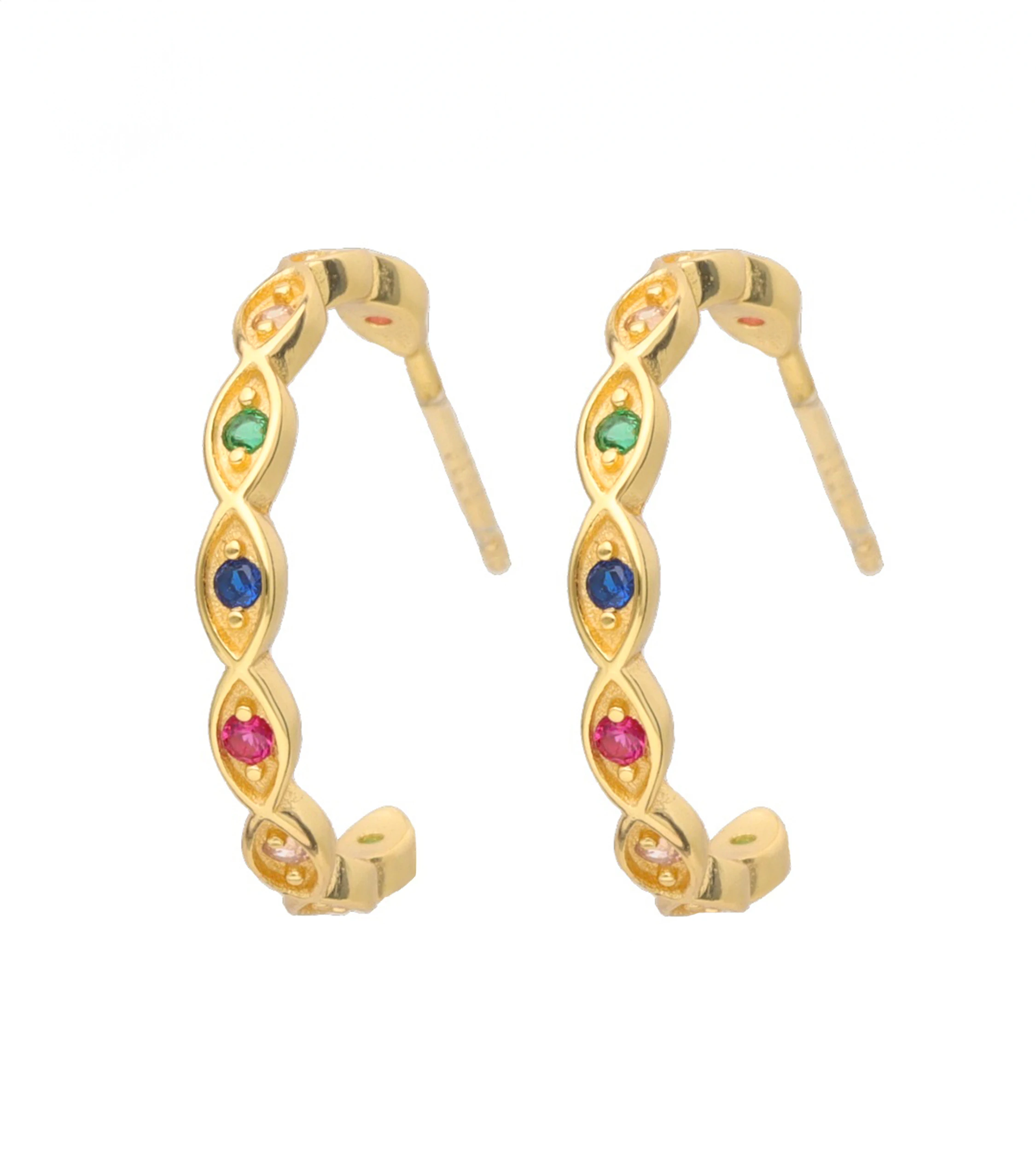 Kolczyki z cyrkoniami srebro pozłacane