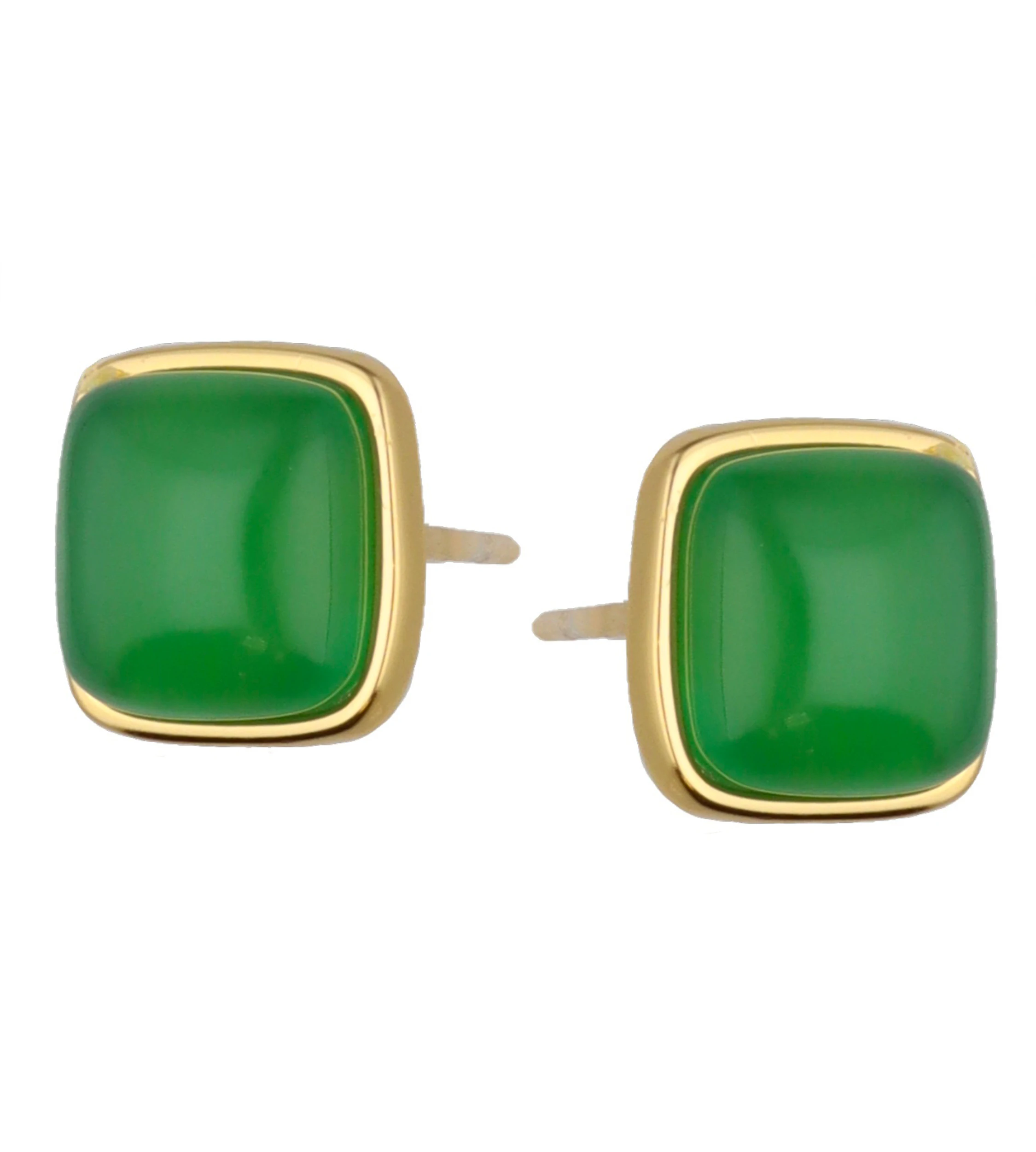 Kolczyki z zielonym kamieniem srebrne pozłacane