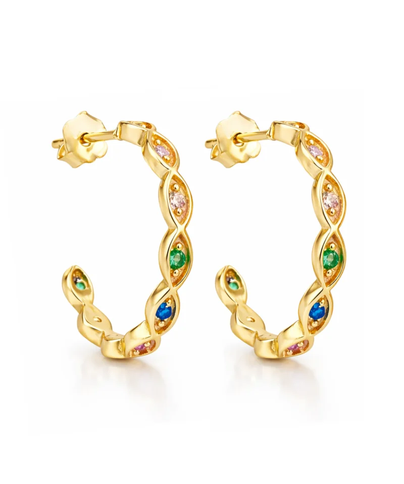 Kolczyki z cyrkoniami srebro pozłacane