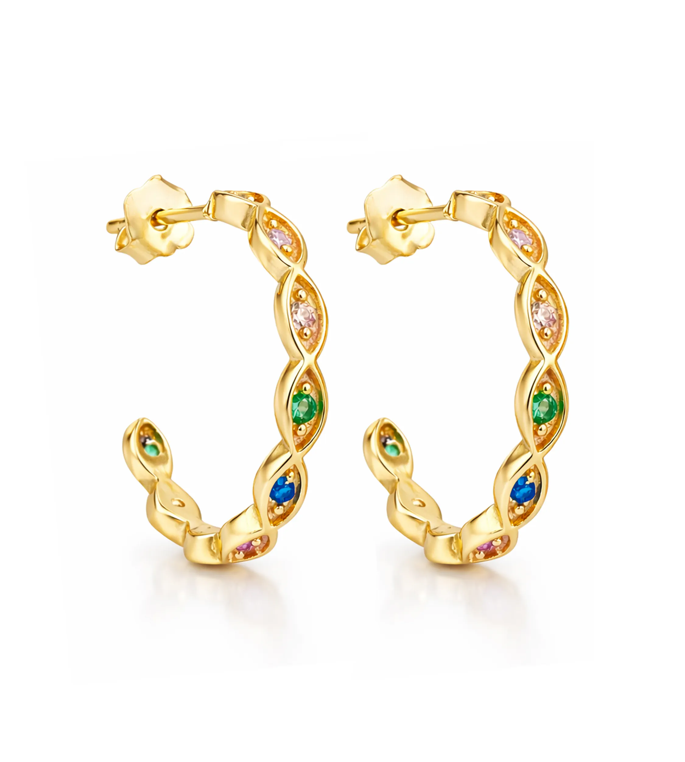 Kolczyki z cyrkoniami srebro pozłacane