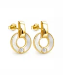 kolczyki z masą perłową pozłacane