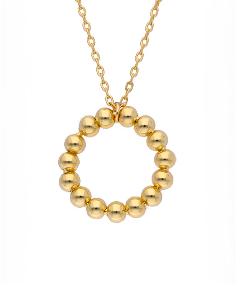 Naszyjnik kółko srebrny pozłacany