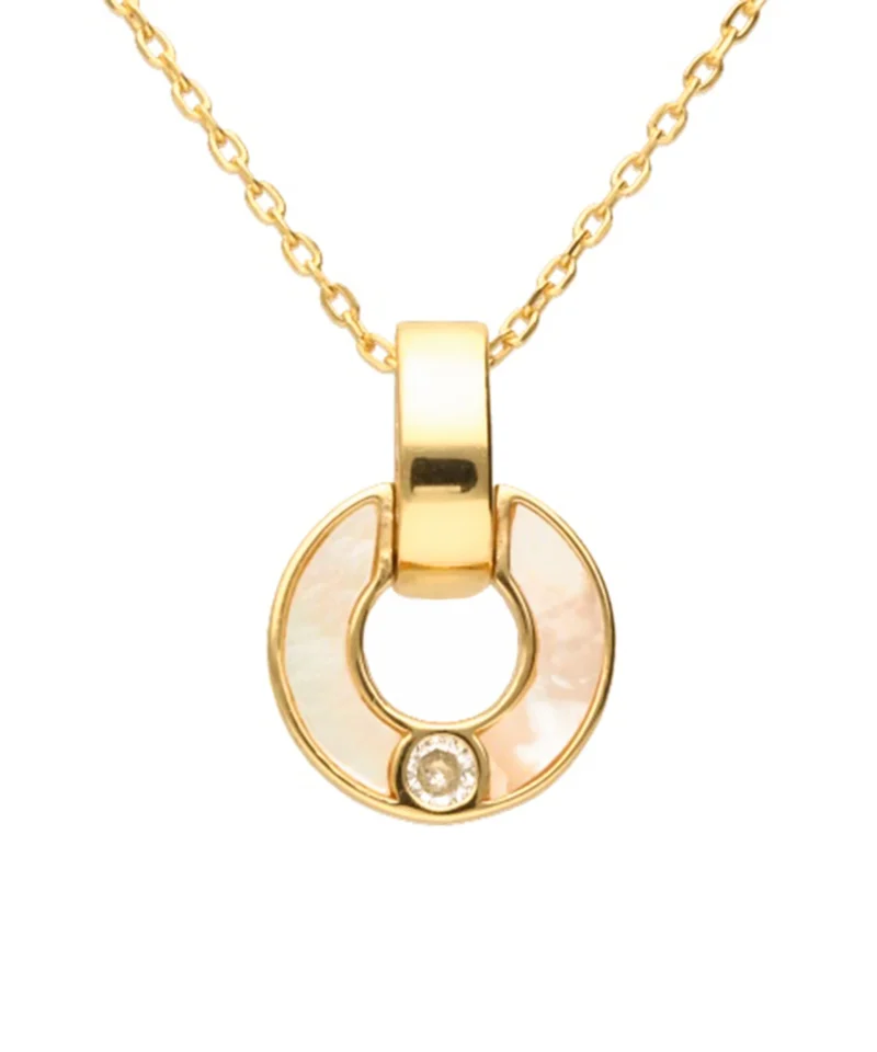 Naszyjnik masa perłowa srebro pozłacane