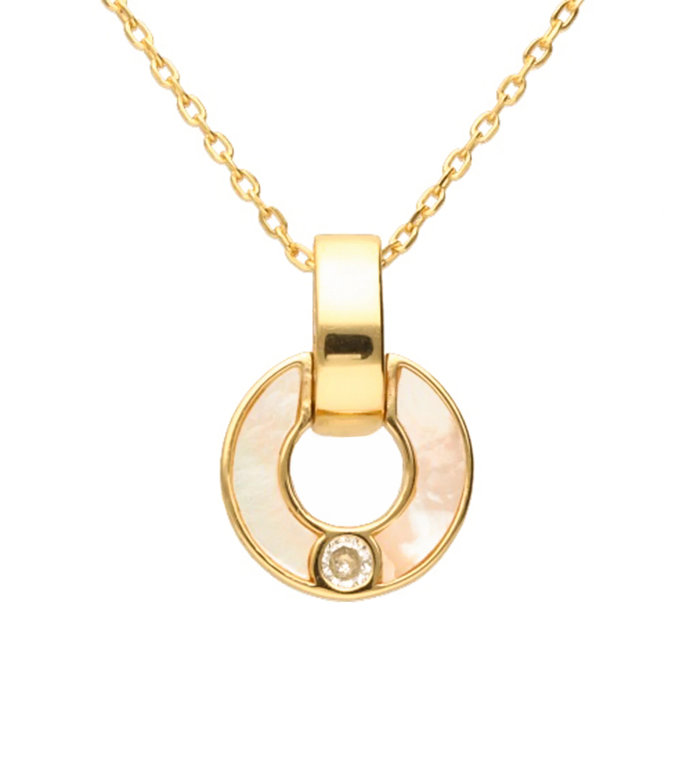 Naszyjnik masa perłowa srebro pozłacane