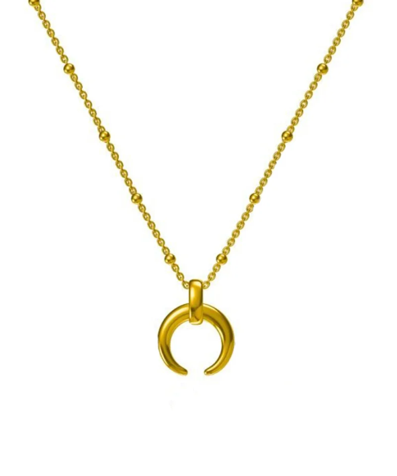 Naszyjnik księżyc srebrny pozłacany