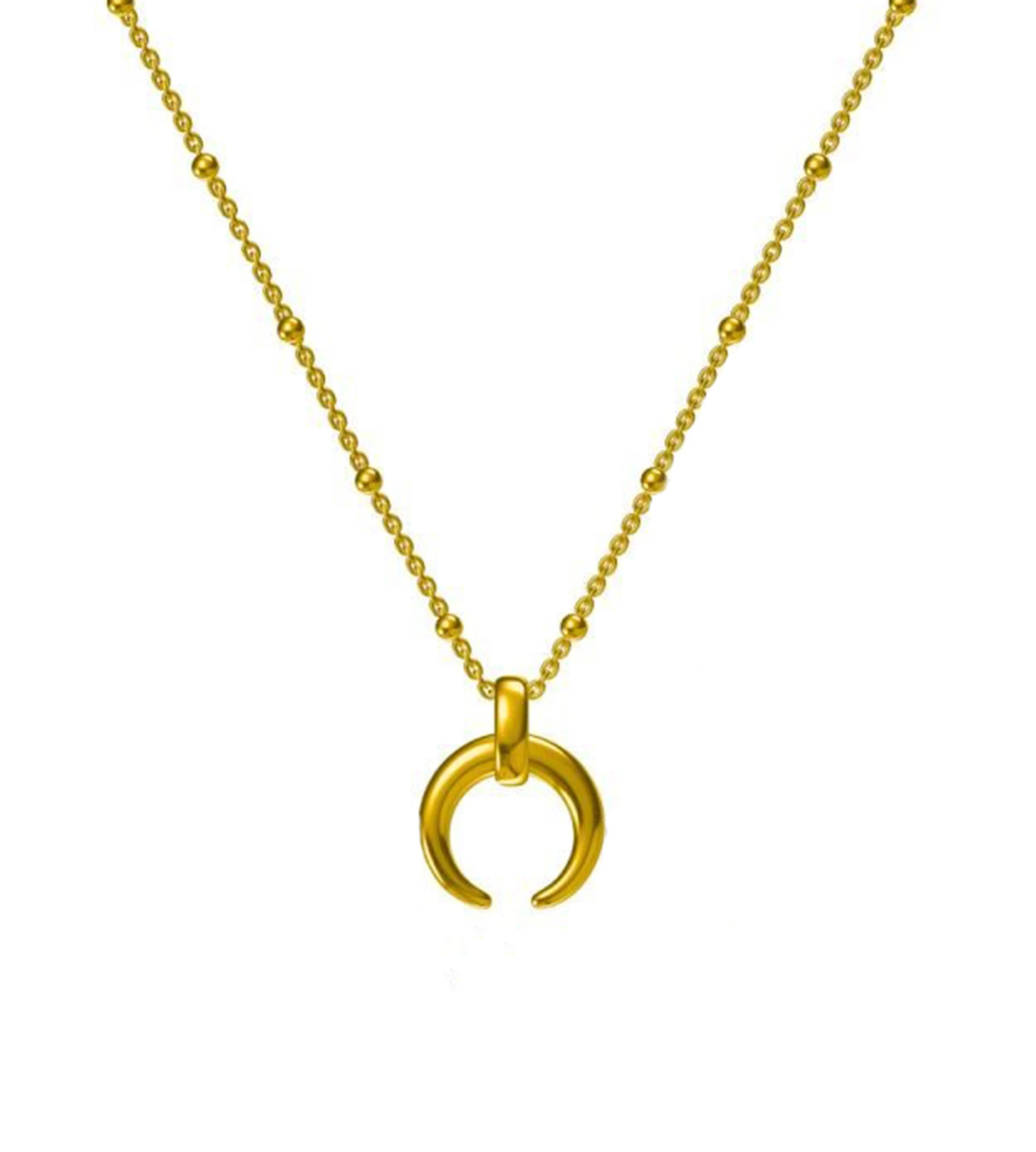 Naszyjnik księżyc srebrny pozłacany