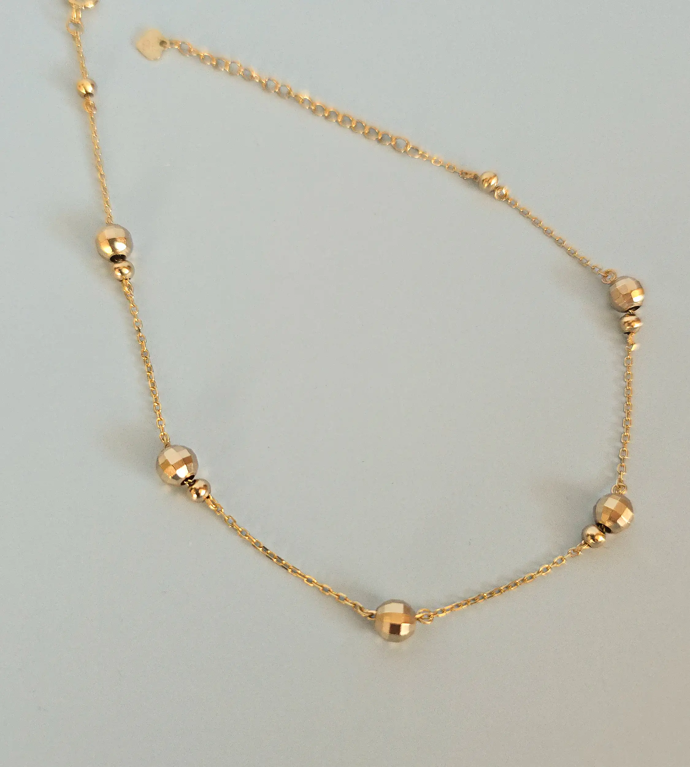 Bransoletka na nogę srebro pozłacane - diamentowana