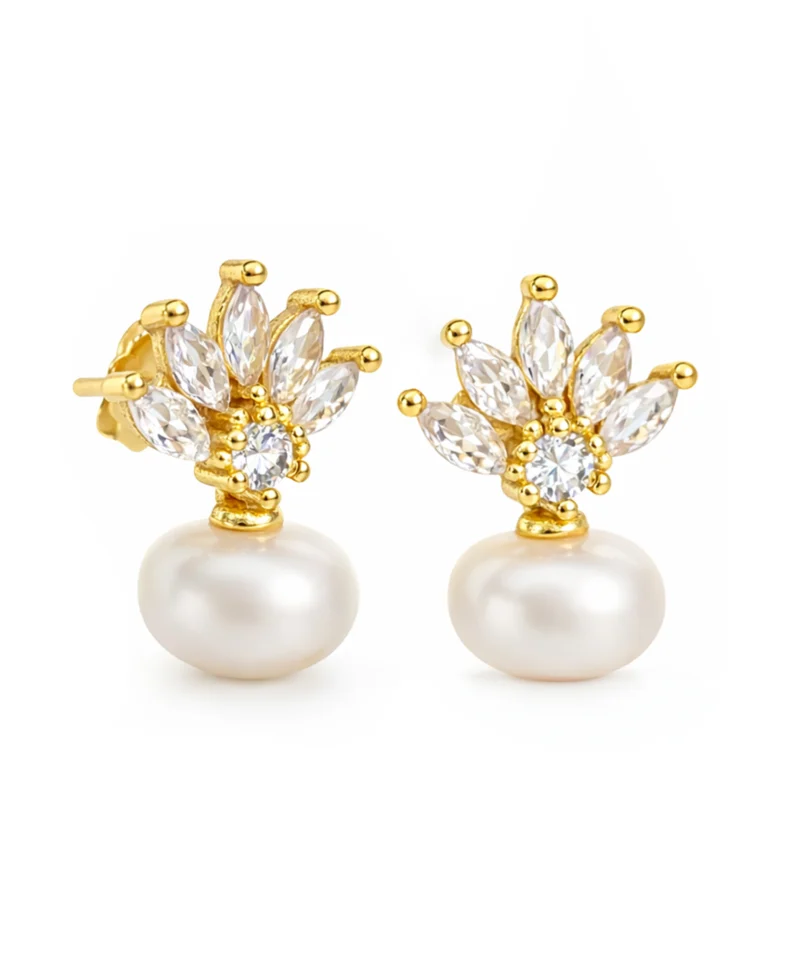 Kolczyki ananasy srebro pozłacane