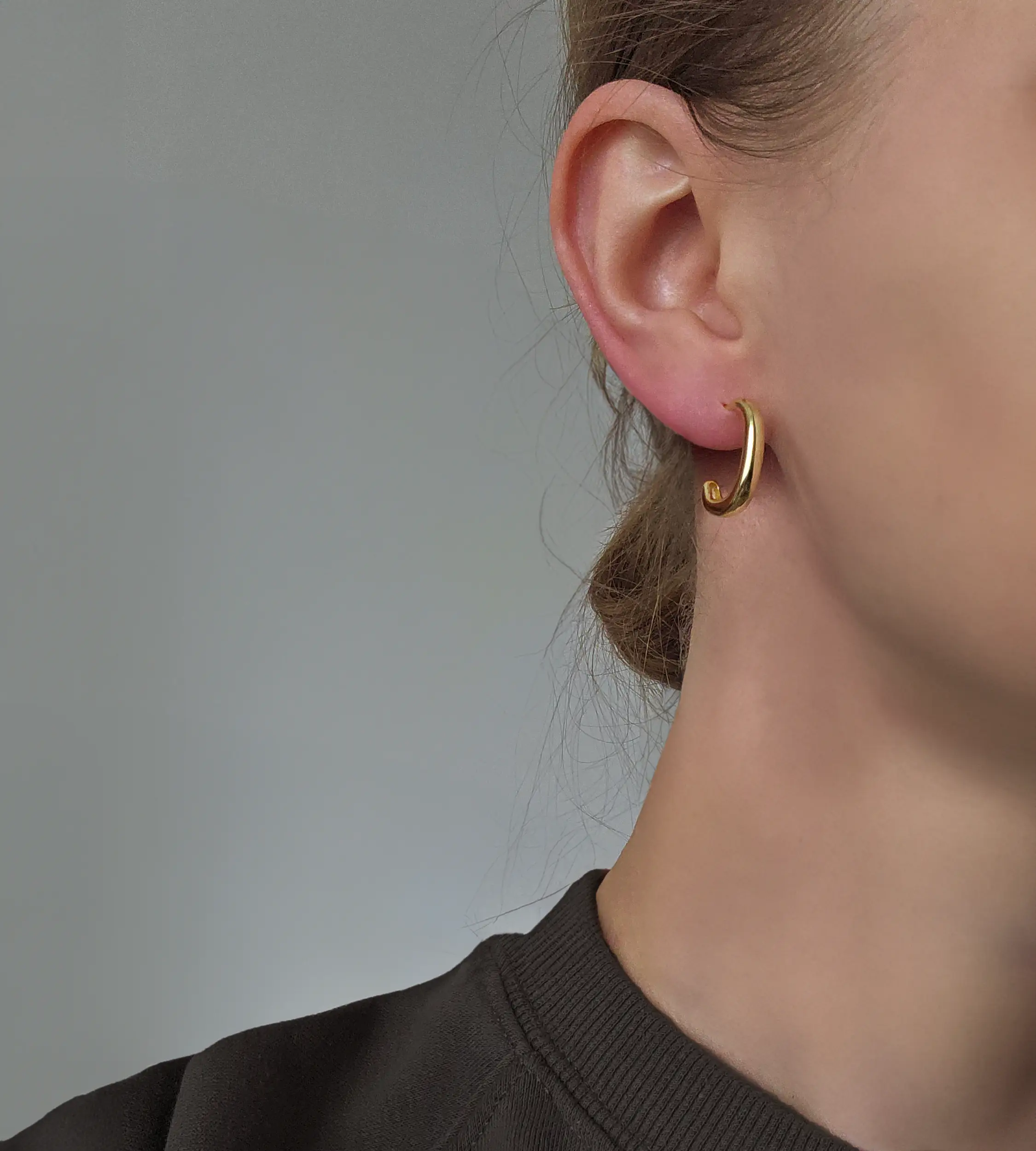 Kolczyki półkola srebrne pozłacane