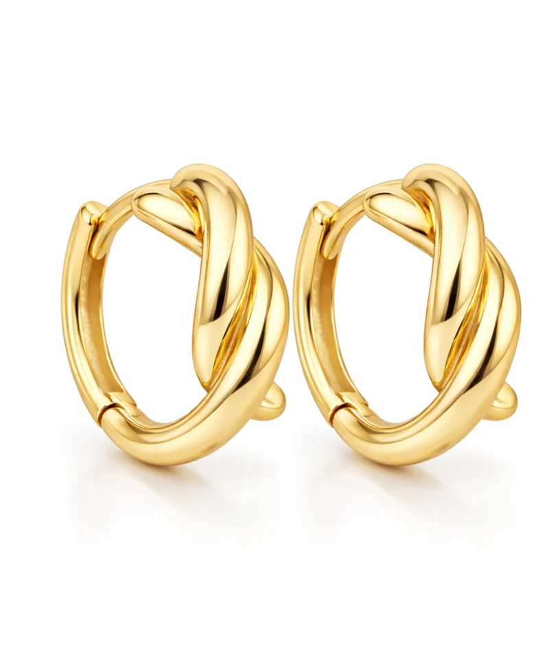 Kolczyki plecione srebro pozłacane