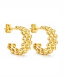 Pozłacane kolczyki półokrągłe bąbelki