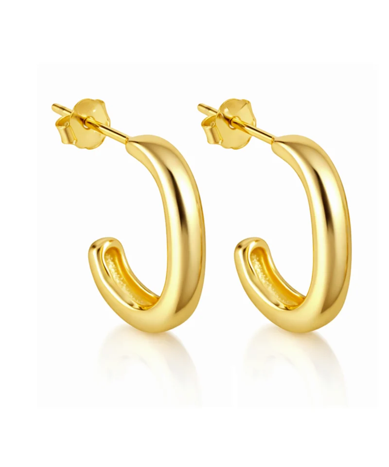 Kolczyki półkola srebrne pozłacane