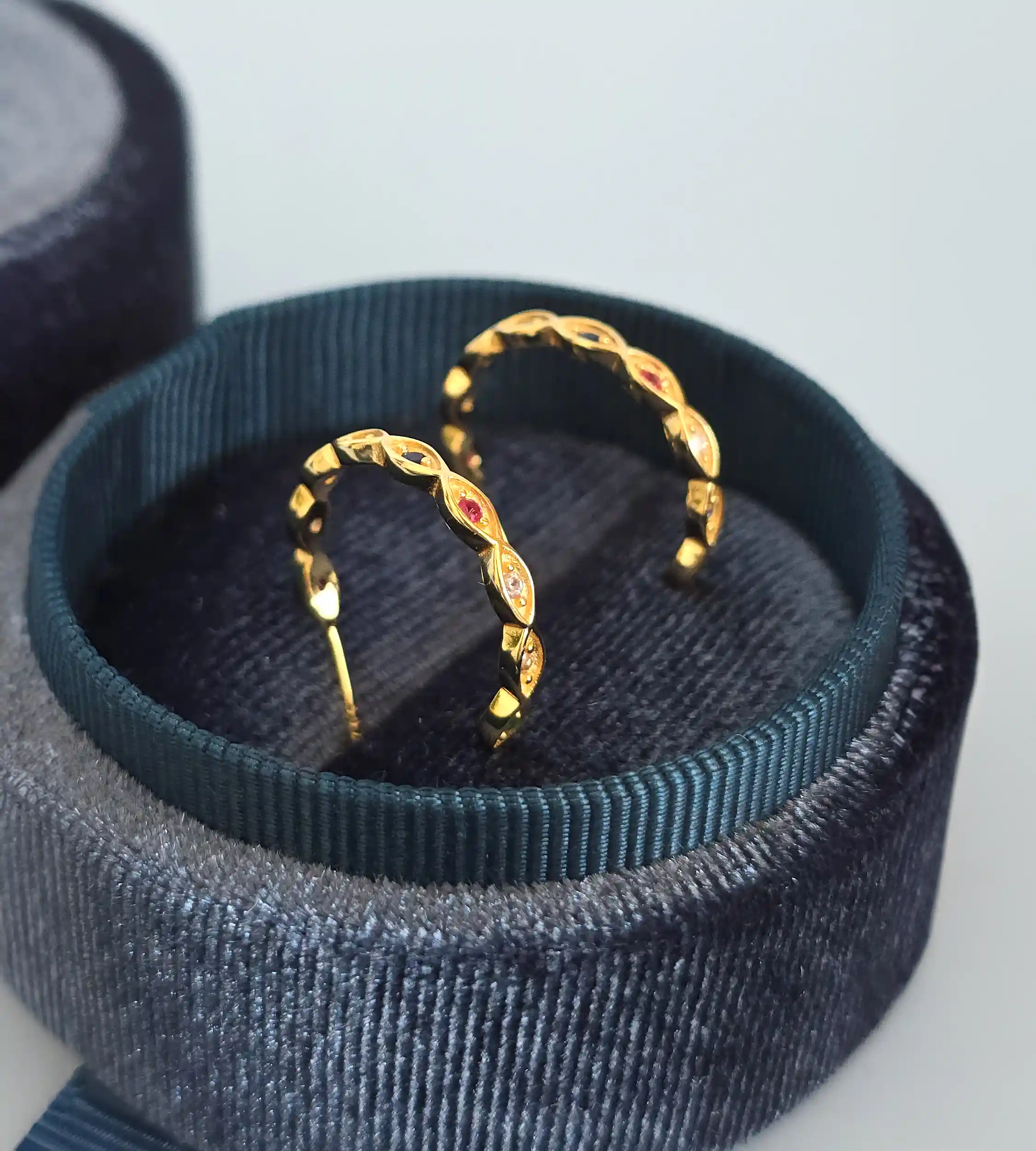 Kolczyki z cyrkoniami srebro pozłacane