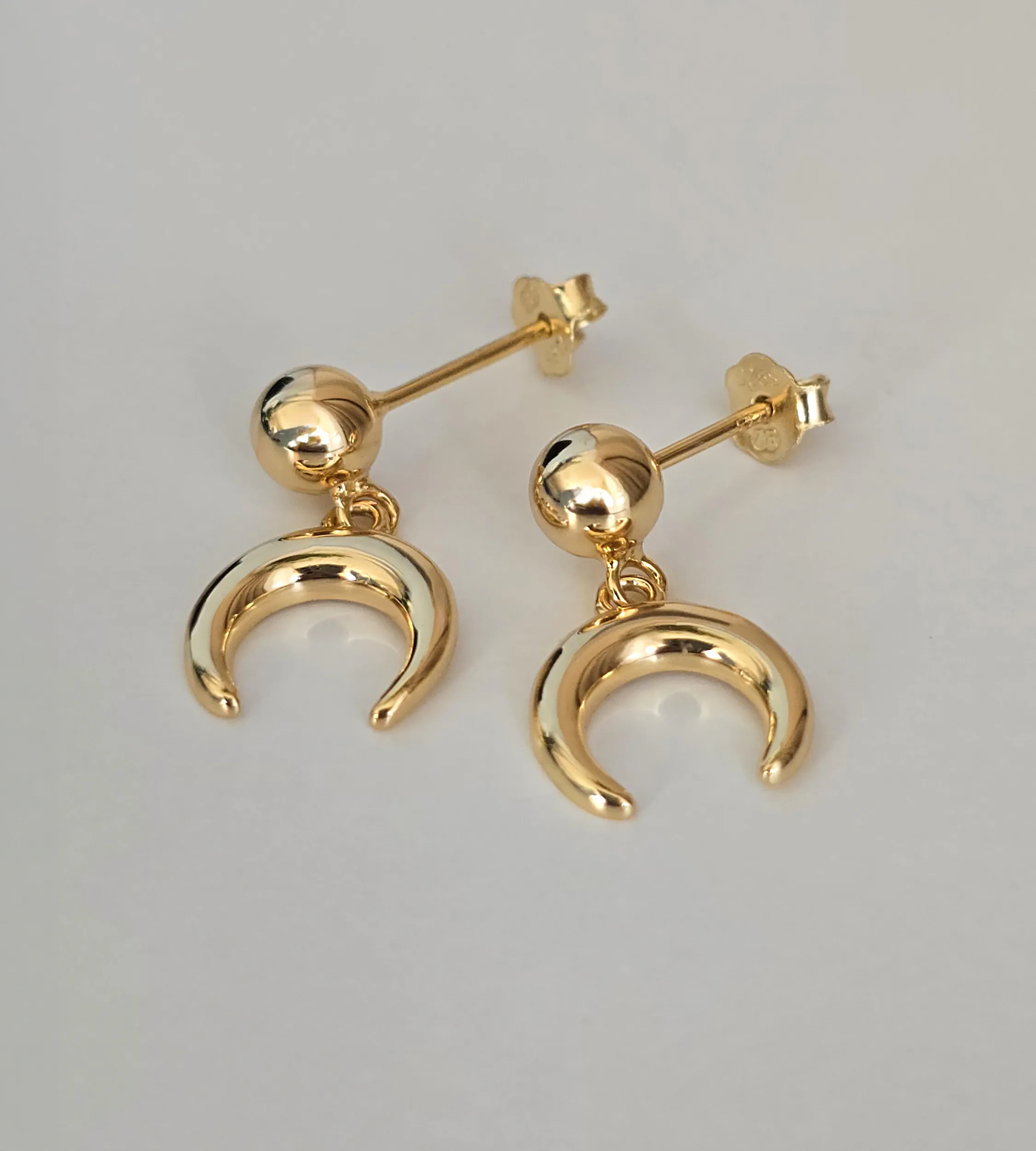 Kolczyki księżyc srebro pozłacane