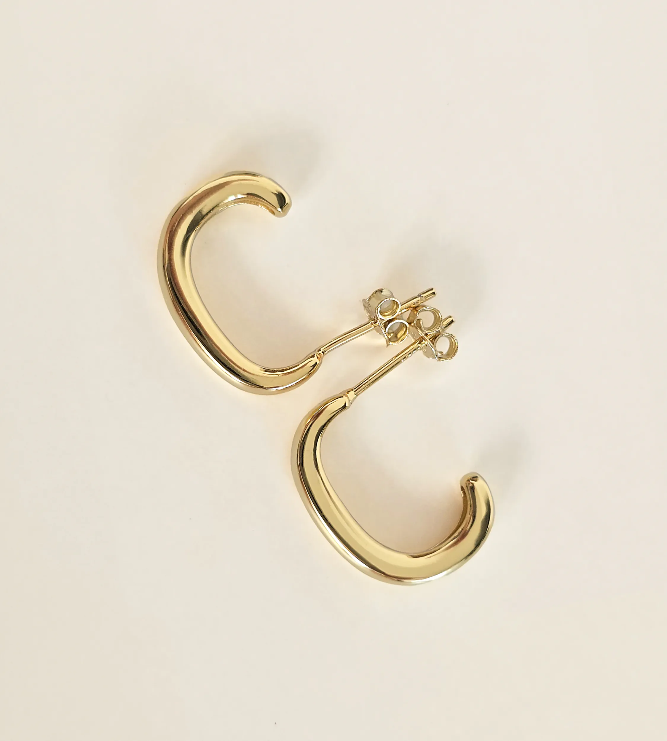 Kolczyki półkola srebrne pozłacane