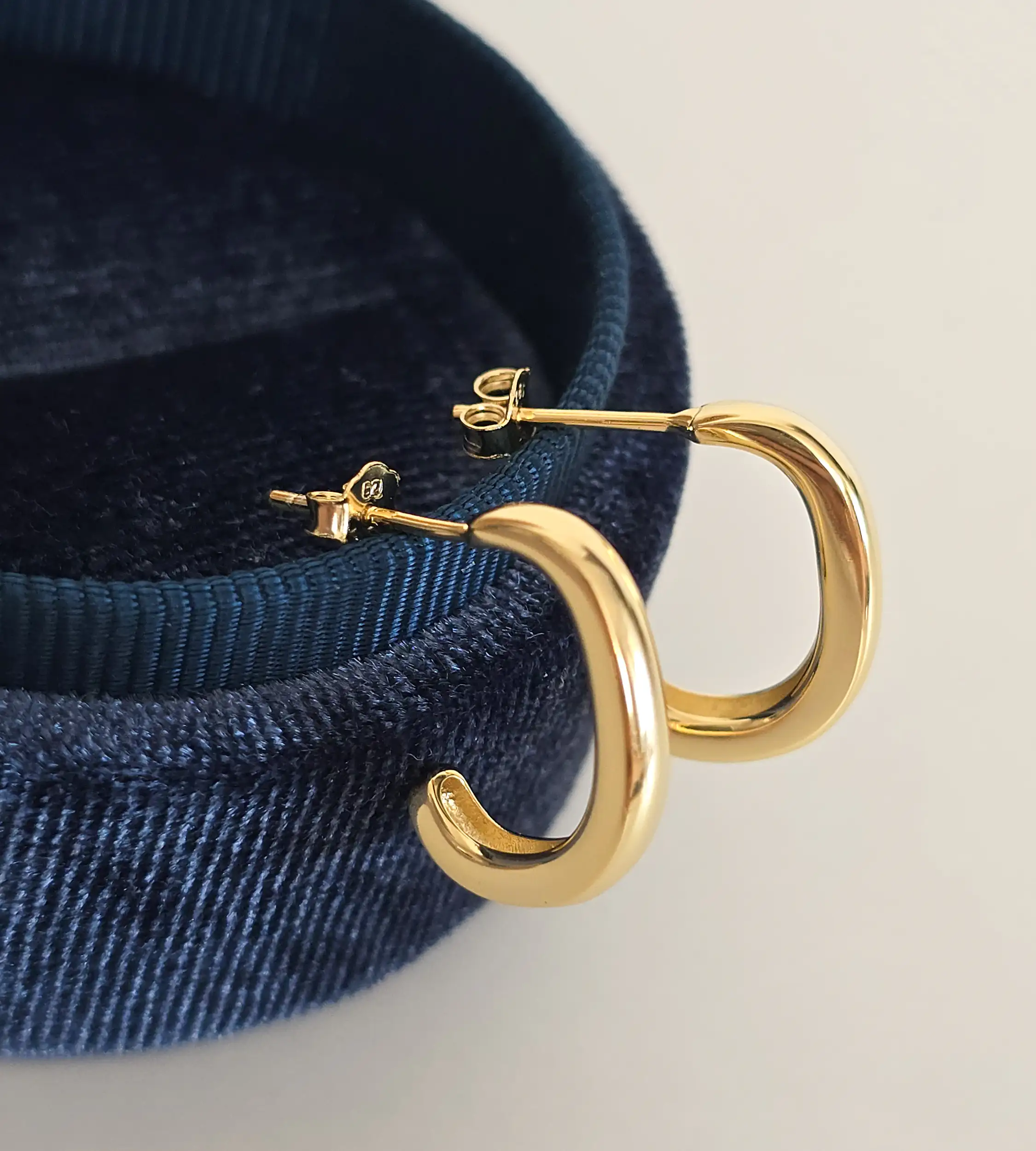 Kolczyki półkola srebrne pozłacane